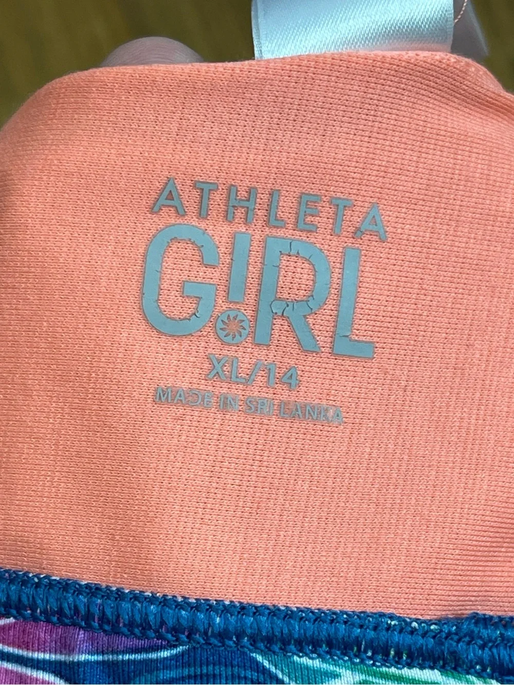 Athleta girl size XL/14 colorful foliage print sports bra